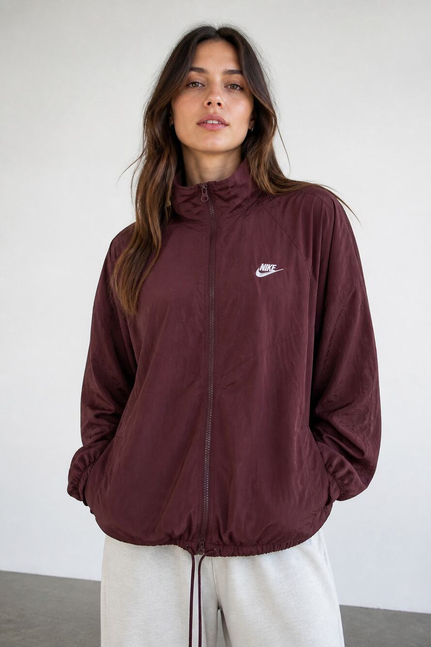 Nike Burgundy Lightweight Full Zip Jacket Mens XL